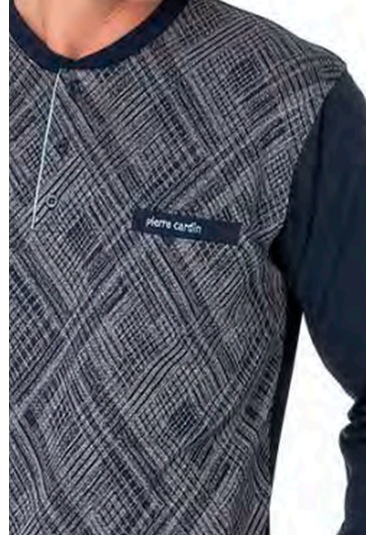 Pierre Cardin 6108 Erkek Uzun Kollu Yakası Düğmeli Pijama Takım-lacivert Lacivert