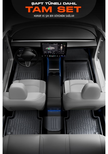 Siyah Tesla Model Y 2019- Sonrası 4d Havuzlu Paspas Takımı