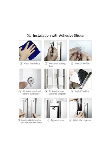 Beyaz Chuangdıan Çift Taraflı Köpük Bantlı Manuel El Sabunu Dispenseri Duvara Monte Sıvı Şampuan Duş Beyaz