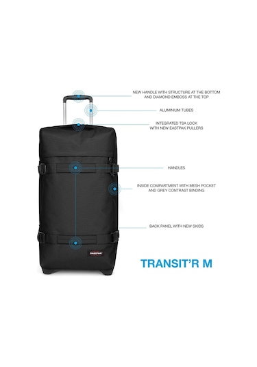 Eastpak Ek0A5Ba8 Transıt'R M Orta Boy Valiz (Black) Siyah