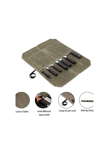 Islak Balmumu Tuval Bıçak Saklama Çantası Şef Piknik Kamp Barbekü Taşınabilir Saklama Çantası Şef Çantası Ordu Yeşili Tuval 1 20kg Tuval 1