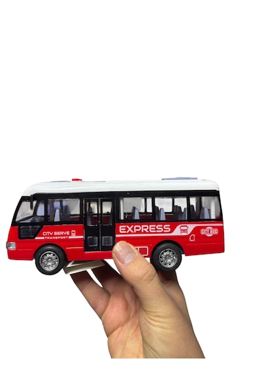 Kırmızı Mini Ekspres Otobüs Oyuncağı Kırmızı