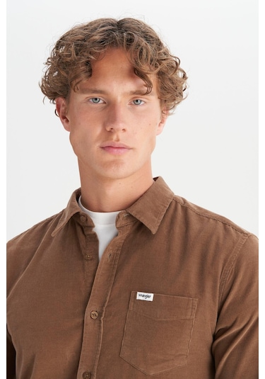 Wrangler Erkek Kadife Gömlek Camel Camel