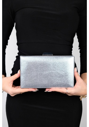 Luvishoes Toronto Gümüş Sıvama Kadın Abiye Çanta Gümüş