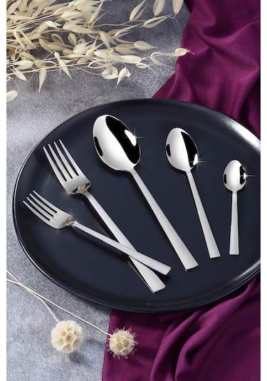 Gökdil Asya Silver 60 Parça 12 Kişilik Çelik Çatal & Kaşık Takımı Gümüş