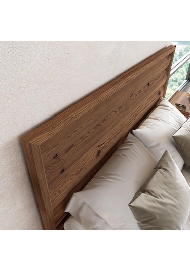 Hüma Model Ceviz Renk Çam Ahşap Karyola Yatay -277 120 x 200