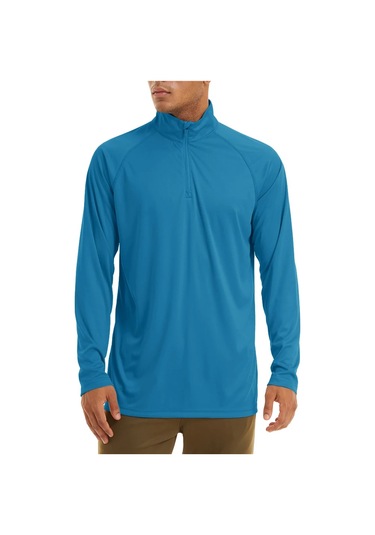 Tacvasen Erkek Anti-uv Güneş Korumalı Uzun Kollu Zip T-shirt Yaz Golf Egzersiz Özbekistanmultıerkek Multı