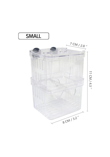 Konesam Akvaryum Yavru Balık Korumalı Yetiştirme Kutusu, Çift Katlı W Şekilli Bölücü, Sağlam Sünger Emici İle Kolay Kurulum, Transparan Ps Malzeme