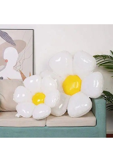 Folyo Balon Papatya Görselli 50x40 +71x71 2 Boy 2 Li Paket Doğum Günü Süsü Çok Renkli