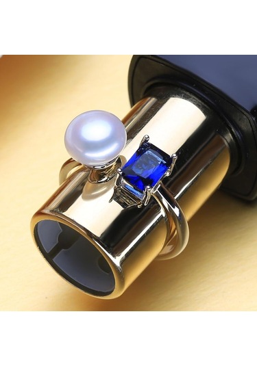 Siyah Lsooyh Doğal Tatlı Su Inci Kolye Kübik Zirkonya Mavi Kristal Çiçek Küpe Yüzük Kadınlar Için Inci Takı Setleri Siyah