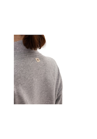 Inguz Dik Yaka Fermuarlı Sweatshirt Gri