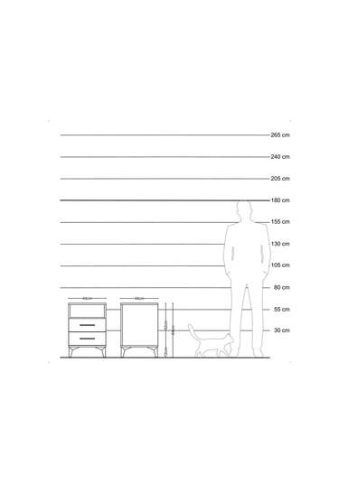 Hyperion Komodin Tek Raflı 2 Çekmeceli 44x44x64 Aytaşı-aytaşı Aytaşı