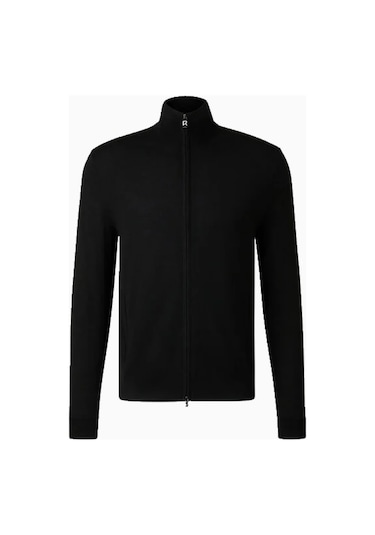 Bogner Oscar Lüks Klasik Stil, Erkek Yün Triko Ceket Siyah