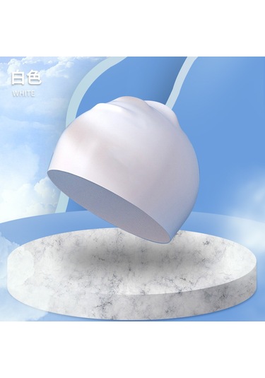 Aurora Çocuk Silikon Düzşapka Su Geçmez Düz Renk Büyük Meşap Kası Beyaz