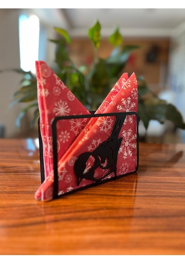 Nfs Dizayn Dekoratif Lazer Kesim Serçe Desenli Metal Peçetelik