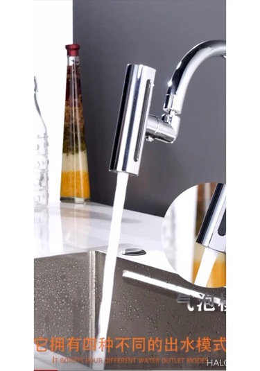 Krom 4 Fonksiyonlu Premium Çevirmeli Robotik Batarya Musluk Ucu