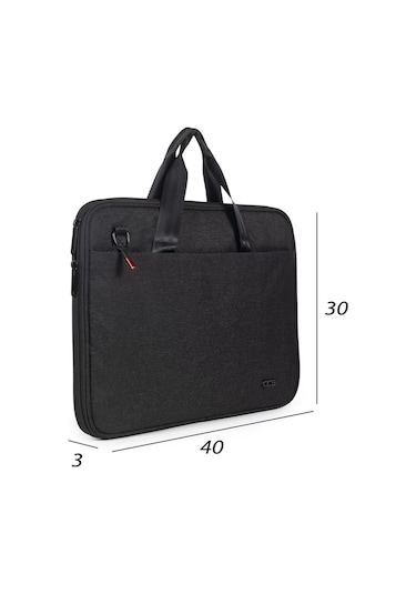 Necati Çanta Macbook Organizer Laptop Evrak Çantası 15.6 & 16 Inç Siyah-1643 Siyah