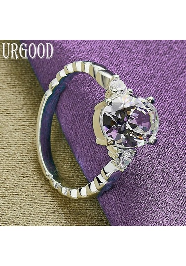 925 Ayar Gümüş Aaa Zirkon Yüzük Hediye Moda Takı