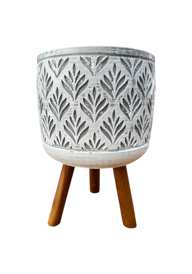 Bitki Tasarımı Ev Dekorasyon Gri Lotus Ayaklı Beton Saksı Çiçeklik Saksılık