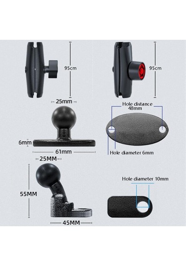 Motosiklet Metal Navigasyon Cep Telefonu Braketi, Stil: Dikiz Aynası Kurulumu Hırsızlığa Karşı Diğer