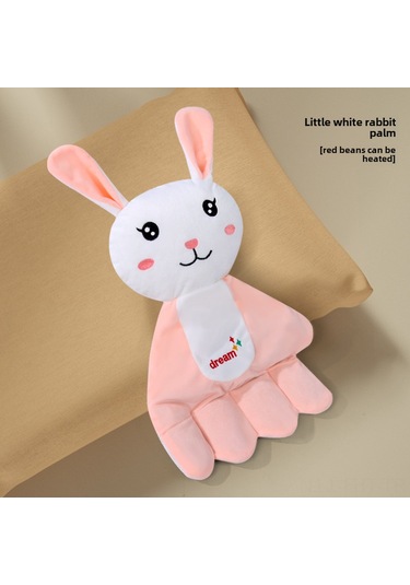 Hangfox Bebe Uyku Helper: Korku Atlama Engelleyici, Konforlu Uyku Için Isıtılabilir Bademlik, Tavşan Desenli El Şekilli Yastık 1-3 Yaş