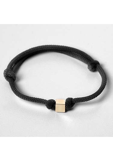 Küp Ipli Unisex Bileklik Sarı Altın