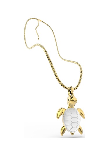 Metalmorphose Kaplumbağa Kolye Altın - Beyaz