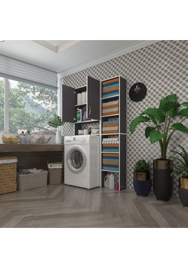 Kenzlife Çamaşır Makinesi Dolabı Veronikamaks Gri 180 096 20 Banyo Kapaklı Arkalıksız Raflı Çok Renkli Kenzlife Çamaşır Makinesi Dolabı Veronikamaks Gri 180 096 20 Banyo Kapaklı Arkalıksız Raflı Çok Renkli