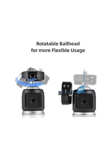 Reedark Alüminyum Masaüstü Tripod, 3 Seviye Yükseklik Ayarı, Kuleli Kafa, 1/4 Vida Ve Soğuk Ayaklık, 3kg Yük Taşıma Kapasitesi