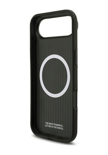 İphone 17 Air Uyumlu Kılıf Bmw Lisanslı M-safeli Metal Logolu Delikli M Dizayn Deri Kapak Füme Füme