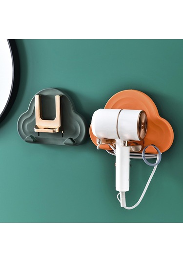 Homyl Duvar Saç Kurutma Makinesi Tutucu Depolama Standı Yeşil Yeşil
