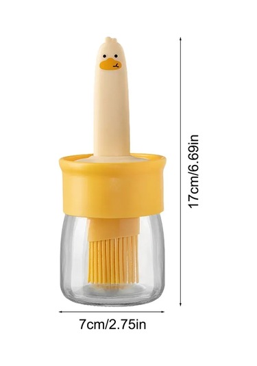 Padalink Cam Ve Silikon Barbekü Yağ Dağıtıcı - Isı Dayanıklı Yemek Grubu Fırça İle Entegre Outdoor Yağ Botu Çok Renkli