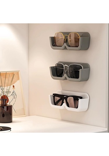 Şeffaf Yumruksuz Gözlük Depolama Rafı Duvara Monte Güneş Gözlüğü Ekran Tutucu Dolap Dekorasyon Saklama Kutusu Sunglass Organizatör Şeffaf