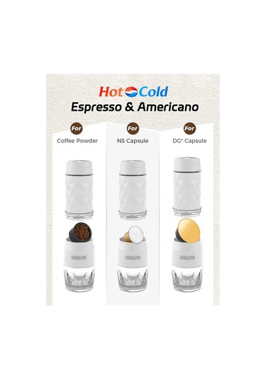 Cafelffe 3 In1 Taşınabilir Kahve Makinesi Sıcak/soğuk Su Manuel