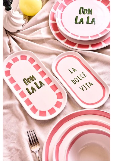 La Dolce Vita 8 Parça 2 Kişilik Yemek Takımı Cokrenklı Desenli