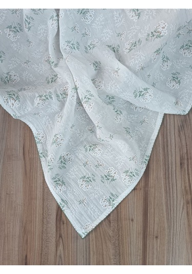 2 Katlı Müslin Kız Erkek Bebek Battaniyesi Oeko-texli %100 Pamuklu Desenli Puset Örtüsü Yenidoğan Yeşil