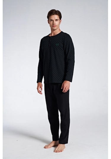 Pijadore 1750 Siyah Erkek Pijama Takım Siyah