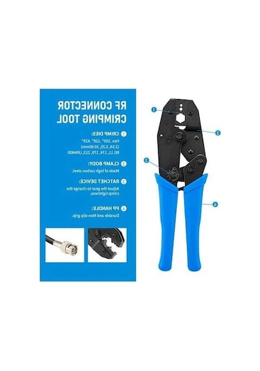 Fastbuy Lmr400 Sıkma Aleti, Pense El Sıkma Aleti, Rg8, Rg178, Rg316, Rg174, El Sıkma Aracı