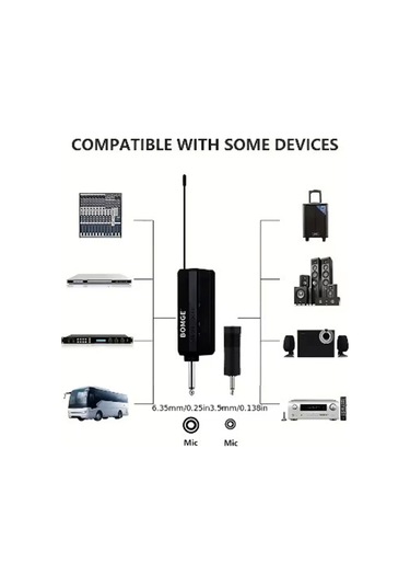 Bfs Profesyonel Çiftli Kablosuz Mikrofon Seti Karaoke Şarj Edilebilir 50 Metre Mesafe