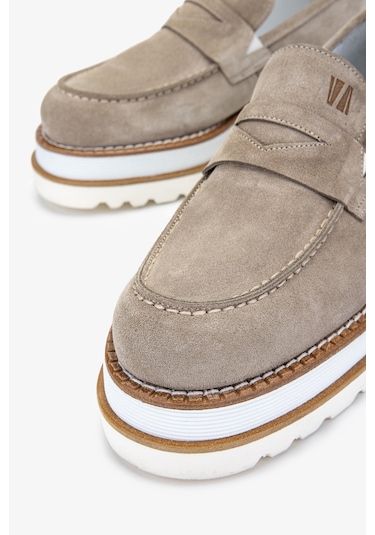 Valmenti Eva Erkek Kum Süet Hakiki Deri Loafer Ayakkabı 771 500 Erk Ayk Y24 Bej