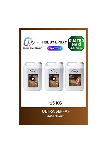 15 Kg Wood Epoxy Quatro Maxi/ Kalın Döküm Şeffaf Epoksi Reçine