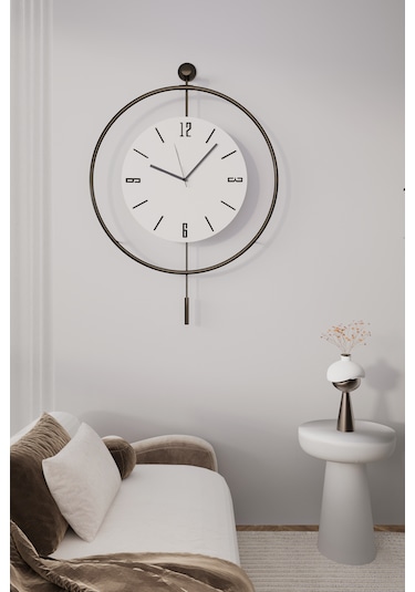 MetaQuartz Aksesuar (Büyük Boy-50*75 cm) Blackfred  -Pilli Led 3 Adet Pil - Modern Duvar Saati