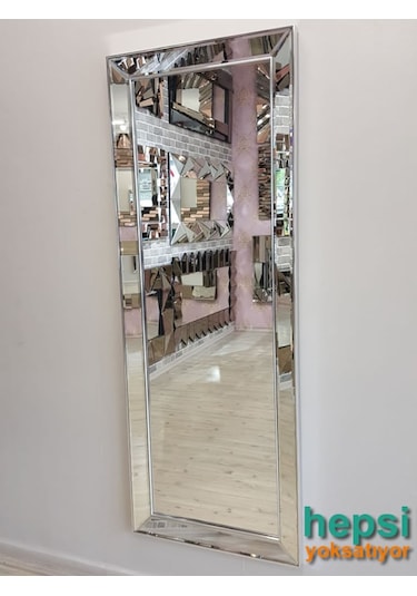 Ayna Çerçeveli Model Gümüş Renk Boy Aynası Gümüş
