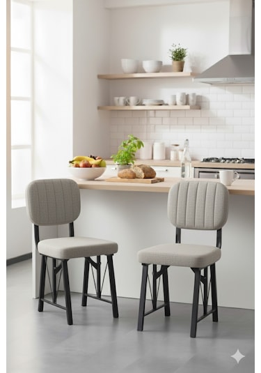 Elfin 70x110cm Sabit Efes Yemek Masası, Yemek Masası Takımı, Mutfak Masası, 4 Gri Sandalye Gri