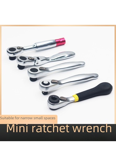 Honmex 1/4 Mini Ratchet Anahtar 72 Diş Dar Boşluklar İçin Tam Devir Dönüşlü Uç Takımlı Somun Döndürücü Küçük Uç Seti