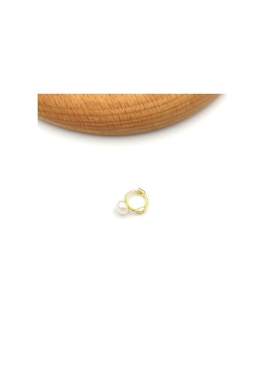 İnci Halka Gümüş Tragus Pıercıg - Rodyum Beyaz Beyaz