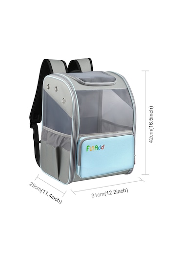 Funadd Fold Nefes Alabilir Pet Sırt Çantası Açık Omuzlar Kedi Çantası Mavi