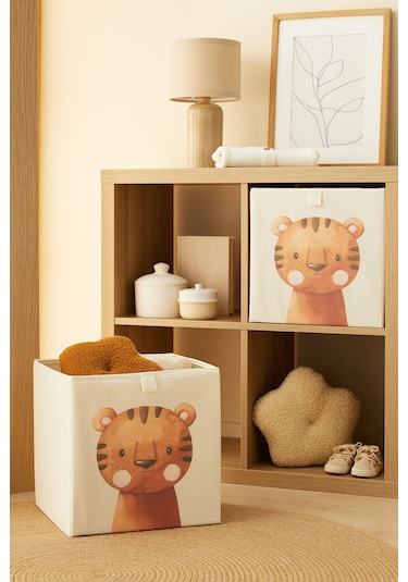 Ocean Home Textile 2'li Çocuk Odası Sevimli Kaplan Kutu Set 33 x 30 x 33 CM