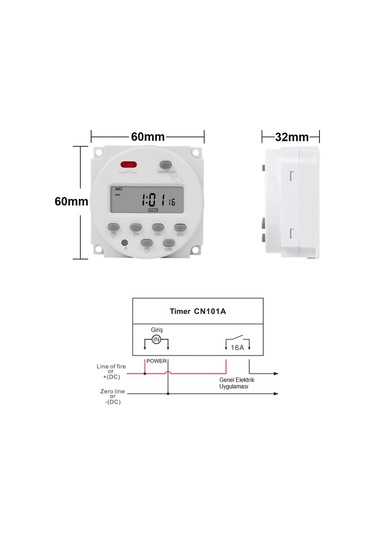 CN101A Programlanabilir Gecikmeli Haftalık 220 Volt Zaman Rölesi