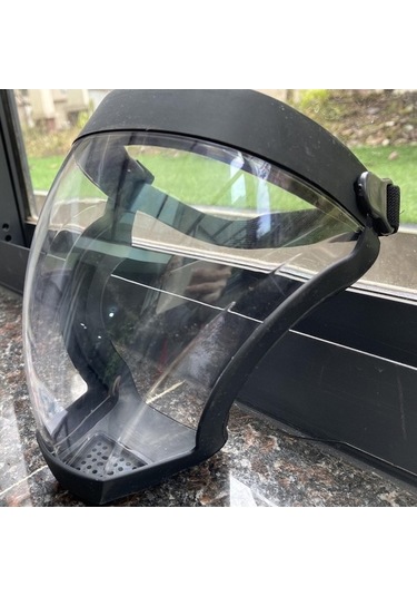 Trendooze Yüz Vizör Siyah Şapka Maskesi Koruma Kenarı Kaplama Kalkanı Jc